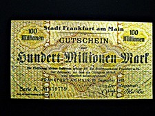 Frankfurt am Main  100 Millionen Mark 1923  Serie A