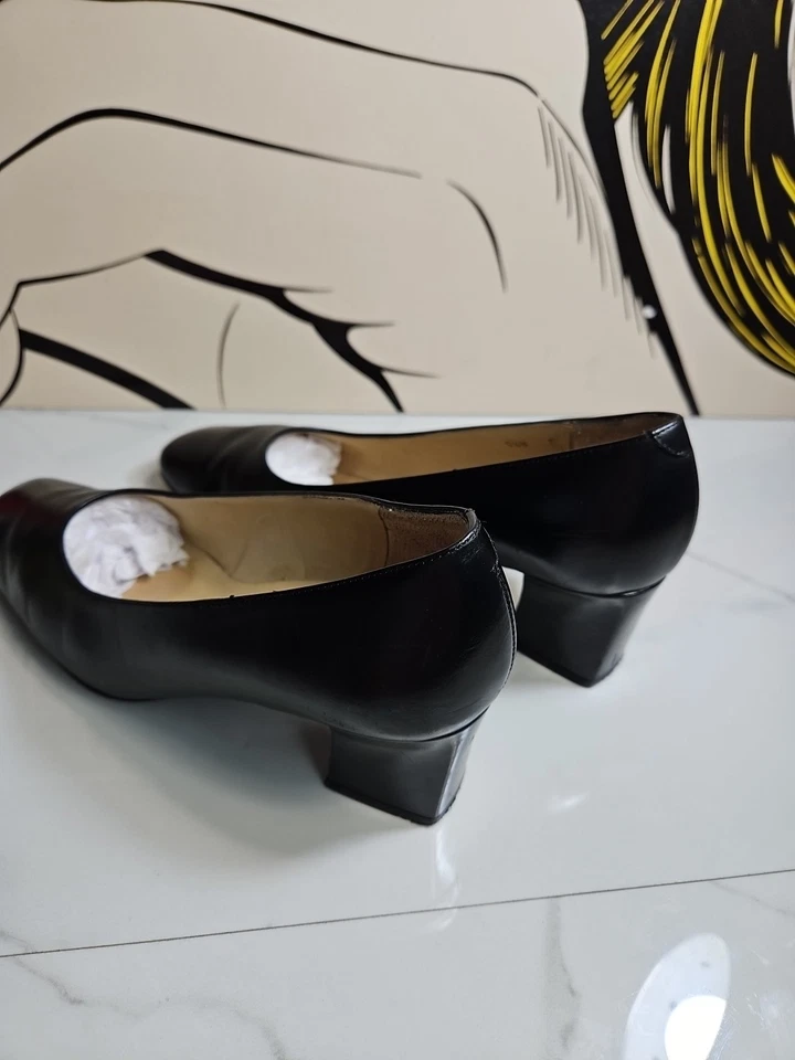 Rangoni Firenze Black Leather 2.5" Heels Pump Slip-On Shoes 5.5B Made In Italy - Image 3 of 4