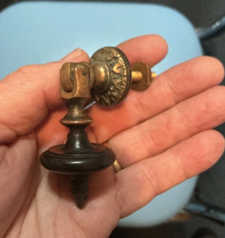 RARO TIRÓN VICTORIANO ANTIGUO LÁGRIMA NEGRO EBONIZADO PRECIO POR TIRÓN ¡HERMOSO! Foto 2 de 4