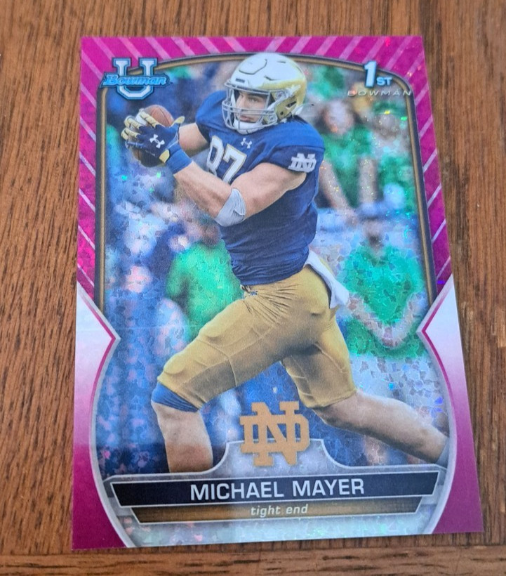 2022 Bowman U Chrome Fuchsia Mini-Diamond Refractor 3/150 Michael Mayer #41 0y5b