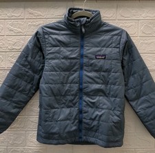 New Patagonia Kids Nano Puff Brick Quilt Jacket Utility Blue Size M 10 