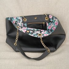 Borsa Steve Madden Bwilde ecopelle nera piatta rosa verde floreale grande
