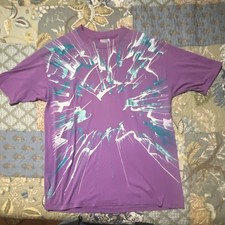 Vintage 90s Hanes Fifty Fifty Paint Splatter Graphic T Shirt Made In USA XL