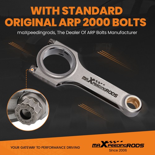 4x Connecting Rods Conrods Bielles ARP 2000 Bolts for Honda Accord H22 DOHC 2.2 - Photo 3/20