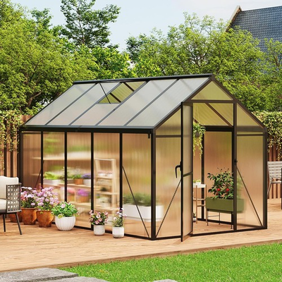 #ad 6x10FT Walk in Polycarbonate Greenhouse Kit Heavy Duty Aluminum Frame $315.53