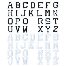 52pcs Alphabet Polyester Thread Cloth Patch Costume Cloth Decor Black Letter A Z