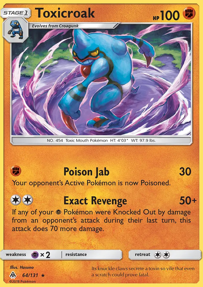 Toxicroak Forbidden Light #64 Pokémon TCG