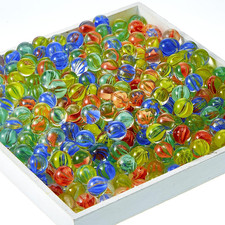 500 Pieces Color Mixing Glass Marbles 0.56 Inch Cat Eyes Marbles Bulk Solid Glas