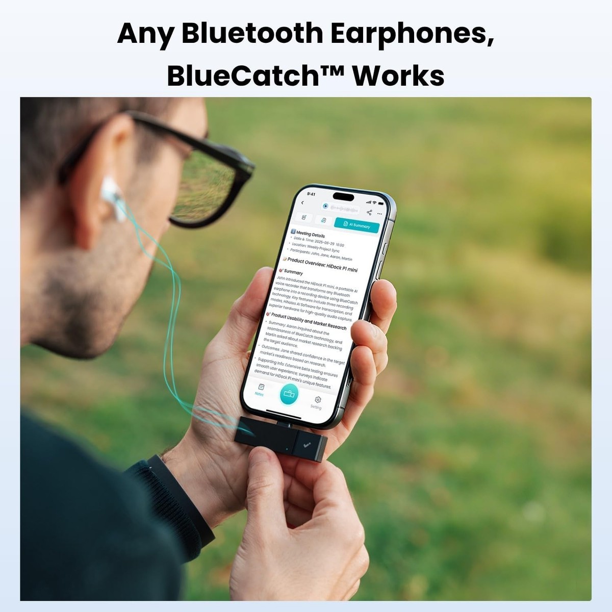 HiDock P1 mini AI Voice Recorder: Smart Voice Recorder Work with 