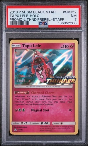 2018 POKEMON SM BLACK STAR PROMO #SM152 TAPU LELE-HOLO PSA 7