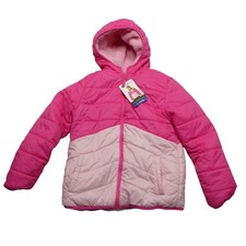 Eddie Bauer Kids Reversible Jacket Girls Large 14/16 Pink Hooded Puffer Fleece