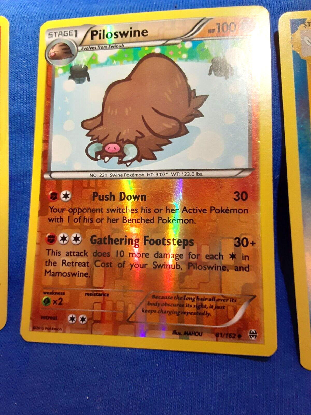 Pokemon --- PILOSWINE --- XY Breakthrough! REVERSE HOLO! MINT! 81/162   RARE