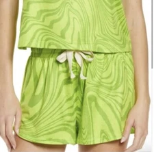 Beyond Yoga Sleep Shorts Womens Small Swirl Green Relax and Recharge Loungewear