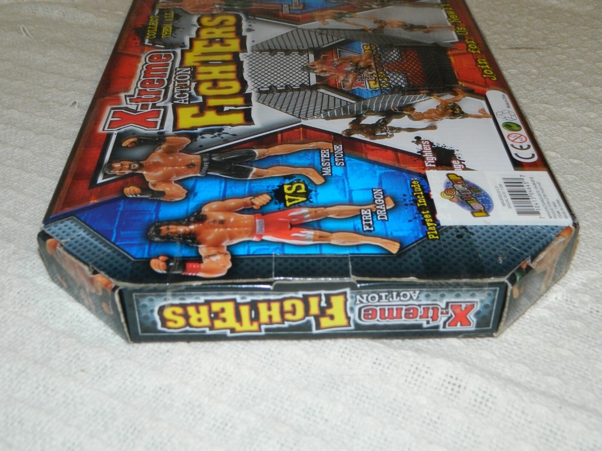 X-Treme Action Fighters Playset w/ Hexagon Cage and 2
