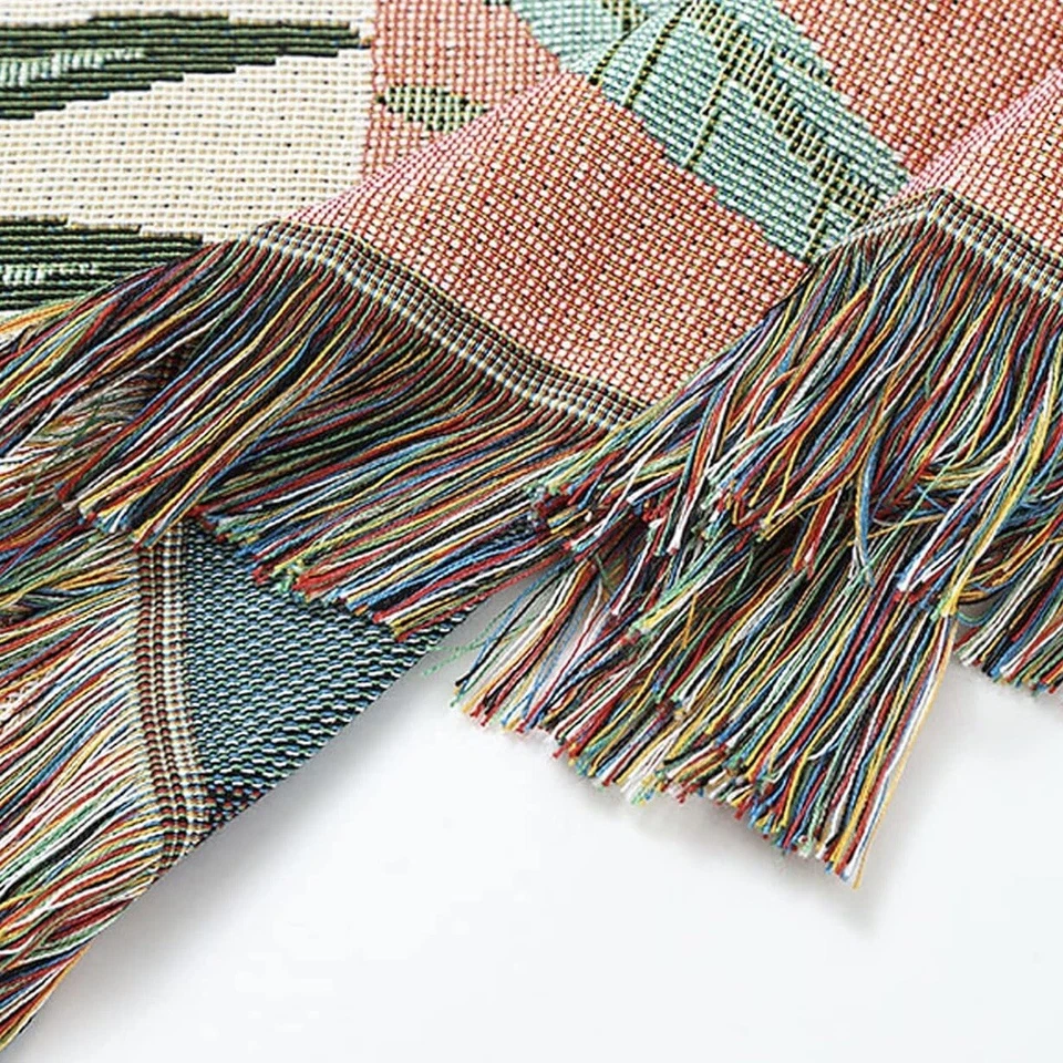 Nuevo Anthropologie Boho Jungle Borla Manta Colcha Edredón - 63" x 51" Foto 4 de 4