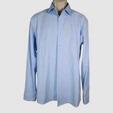 Eton Men's Slim-Fit Blue Stretch Long-Sleeve Dress Shirt Size 41/16