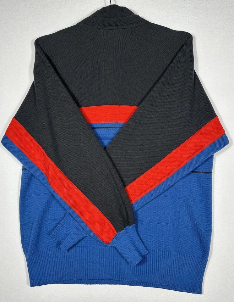 De Colección Tirolia Esquí Retro Suéter Mezcla de Lana Hombres XL Pullover Cuarto Cremallera Bloque de Color Foto 4 de 4