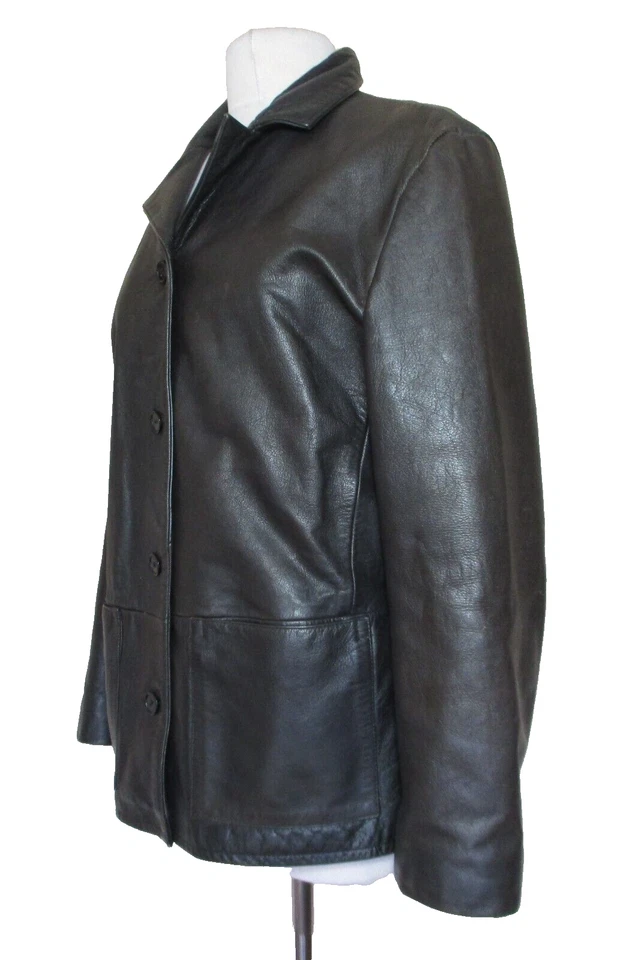 VINTAGE GAP LEATHER JACKET LARGE WOMEN DARK BROWN LEATHER - Image 2 of 4