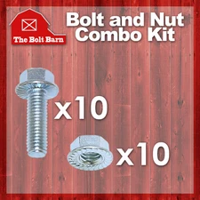(10) 1/2-13x2 Grade 5 Serrated Hex Flange Bolts & (10) 1/2" Serr Flange Nuts