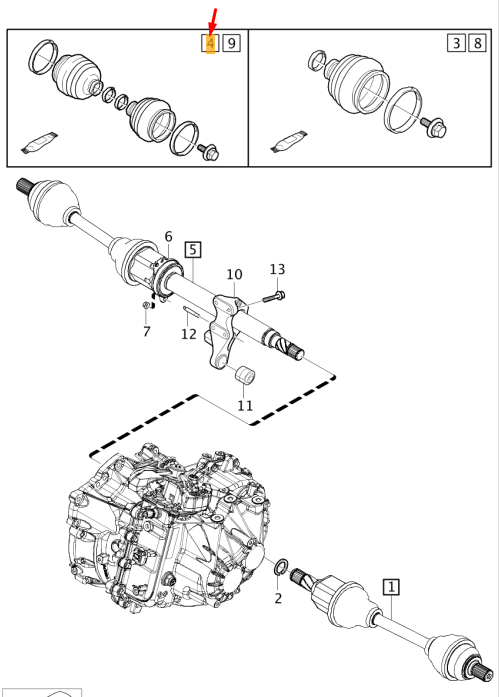 VOLVO V40 Drive Shaft Left Iner And Outer Bellows Kit 31367793 NEW 