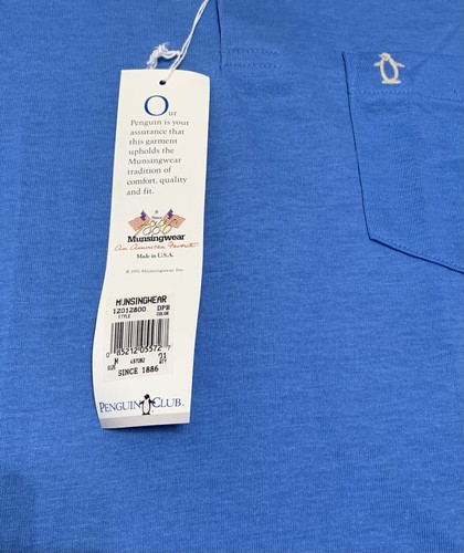 Camisa Polo Penguin Para Hombres Azul Mediana Golf Cuello Bolsillo De Colección Munsingwear Años 90 - Imagen 4 de 9