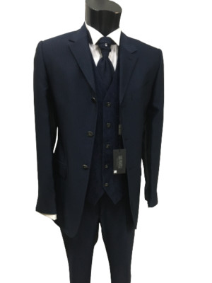 ABITO  SPOSO T. 48  BLU FIRMATO CARLO PIGNATELLI SUIT  WEDDING ITALIAN DESIGNER