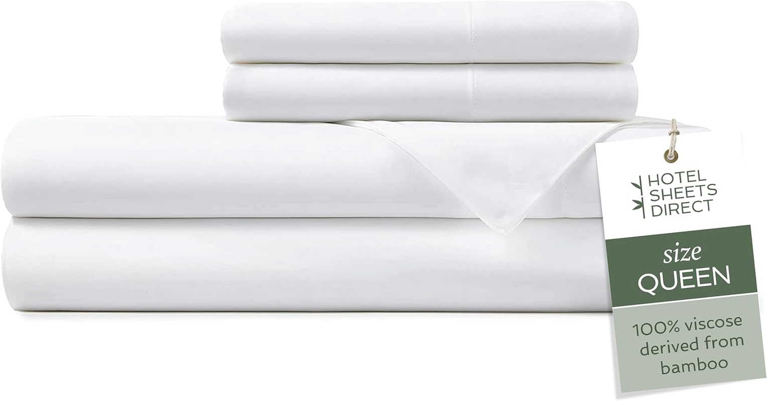 100% Viscose Derived from Bamboo Sheets Queen Size - Cooling Bed Sheets with 2 P