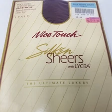 Nice Touch Silken Sheers Lycra Pantyhose FULL FIGURE SHORT Burgundy Vtg I A98