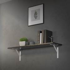 2x Mensole in alluminio bianco 240 mm supporti per ripiani muro scaffale pesanti