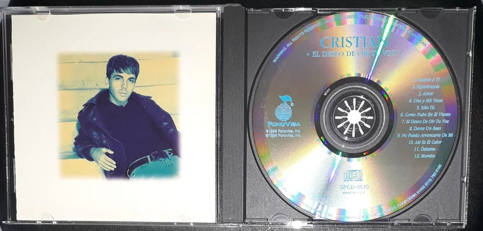 Cristian Castro El Deseo De Oir Tu Voz Very Good Spanish CD 1996 Morelia  - Image 3 of 3