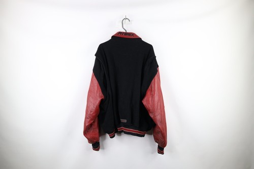 Vintage 90s Avirex Mens 3XL Distressed Spell Out Wool Leather Varsity Jacket - Picture 18 of 22