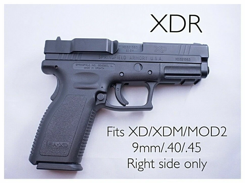 Clipdraw Belt Clip Springfield XD/XDM/XD MOD 2 9/40/45 IWB OWB Black Right Side - Image 4 of 4