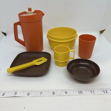 Vintage Tupperware Toys Mini Serve It Dishes Coffee Cup Pitcher Bowl Spatula