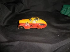 Vintage The Sun Rubber Company Sedan Car Red/Yellow 4"