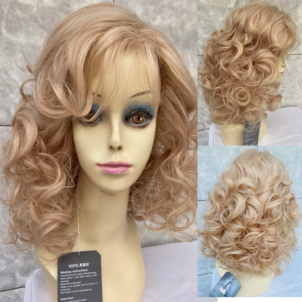 Medium blonde curly clearance wig