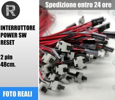 Cavo Pulsante Accensione Interruttore Alimentazione PC Power Reset 2pin 48cm