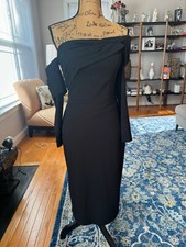 BHLDN Eastwood Off The Shoulder Midi Dress Black Size 4 (800