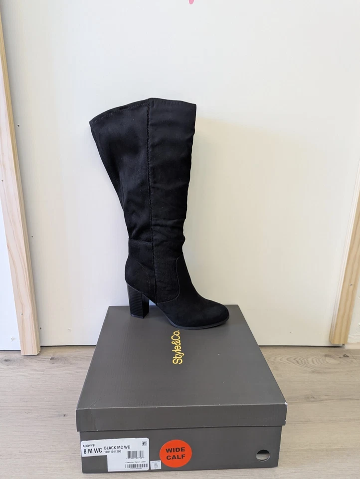 NEW Style & Co. Addyyf Womens 8.5 M Wide Calf Black Knee-High Boots/ NEW - Image 2 of 4
