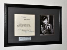 ELEANOR ROOSVELT Signed Autograph, COA, UACC RD#228, TLS, FRAME, Plaque, 1957 