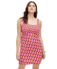 Diane Von Furstenberg Target 90s Shift Pink Modern Geo Mini Dress Size 8, 10, 12