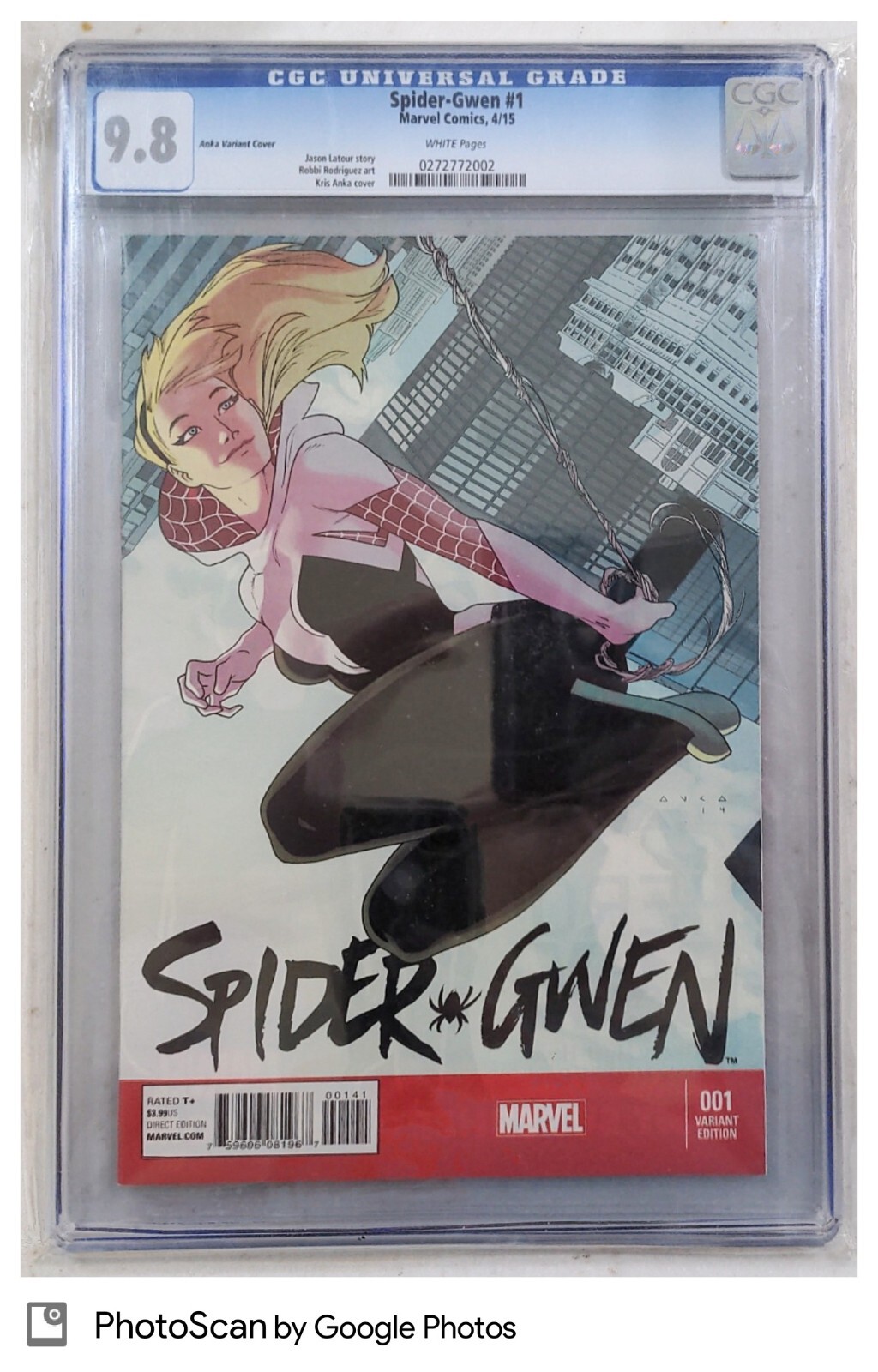 Spider-Gwen #1 (Anka Variant) CBCS 9.8 1st Spider-Woman (Gwen Stacy) in Series