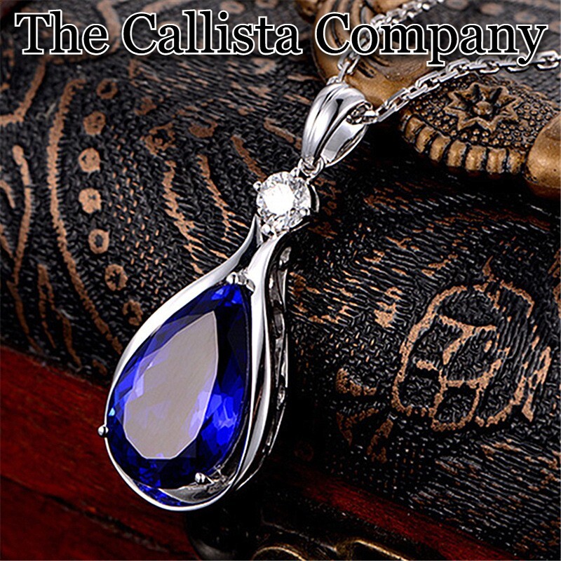 THE CALLISTA CO LAB-CREATED CT PEAR CUT BLUE 3A+CZ SILVER