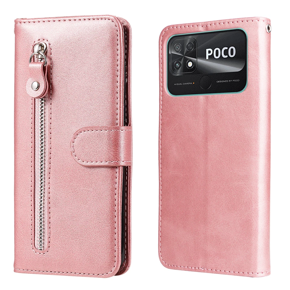 Case for Xiaomi 14 K70E 13C Note 13 Zip PU Leather Flip Wallet Case Phone Cover - Image 2 of 4