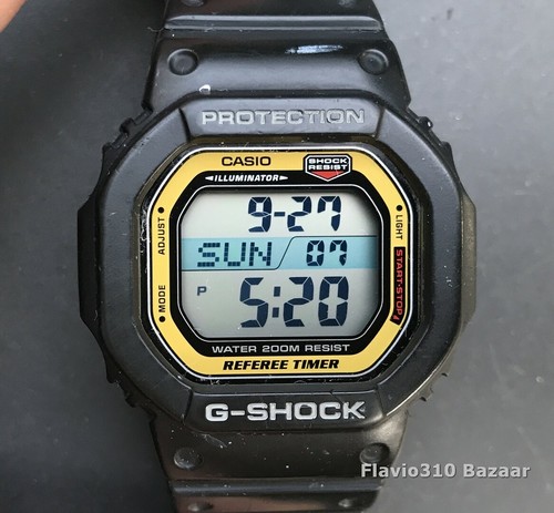 RARO Casio G-SHOCK DW-56RT-1V (2991) ARBITRO TIMER 43mm Nero Orologio  Batteria Nuovo | eBay