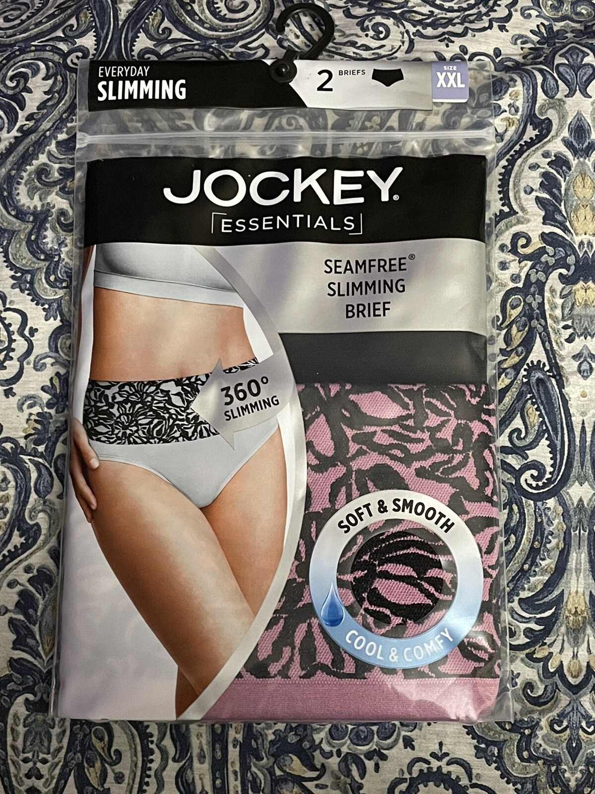 NWT Jockey Essentials 2 Pack Seamfree Slimming Brief Size 2XL Gray And Pinkish eBay