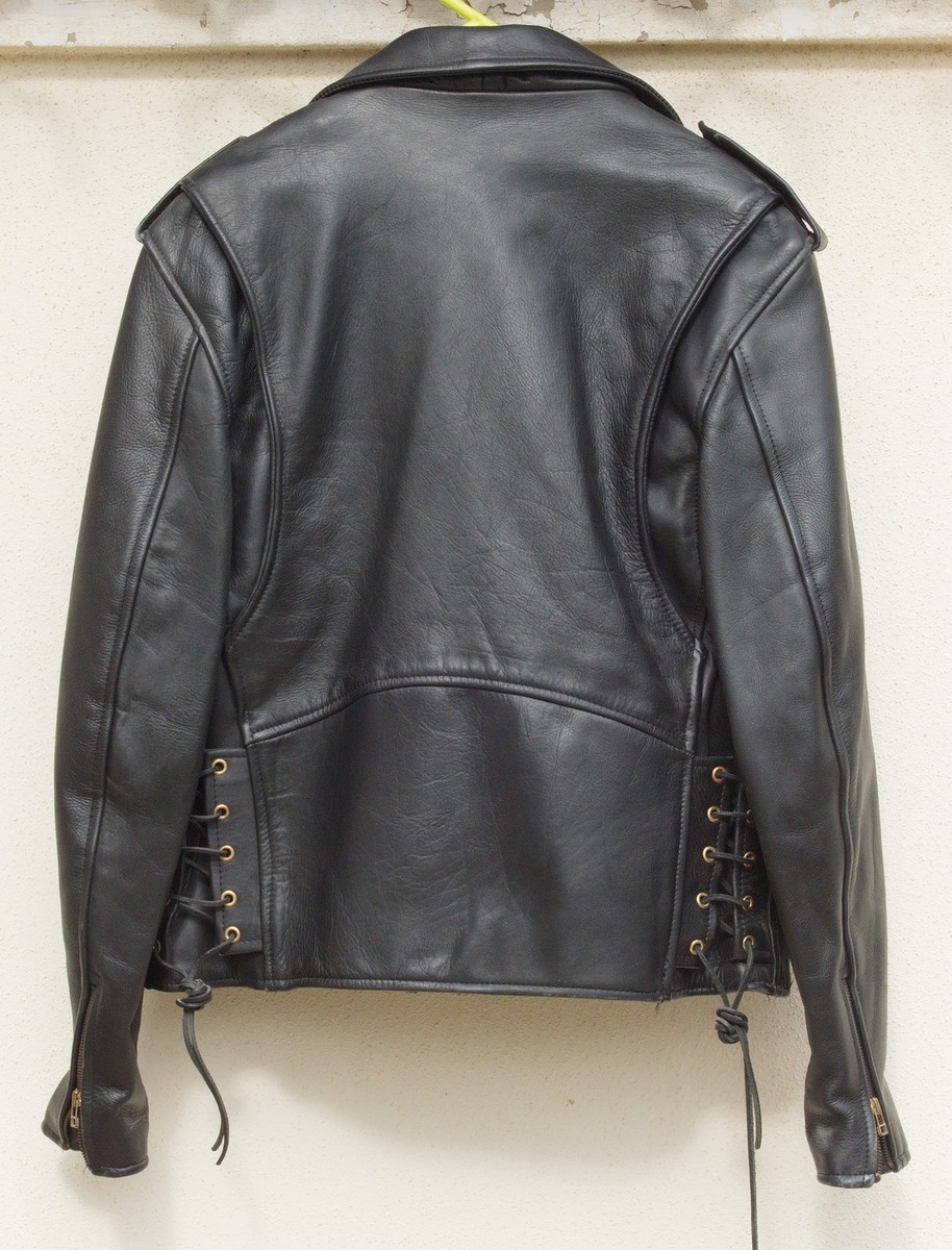 THE LEATHER WAREHOUSE Mens Zip Black Leather Bikers Rockers