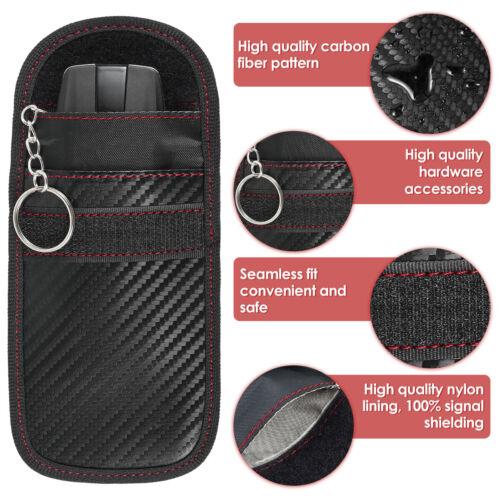 3Pcs Faraday Key Fob Protector Car Key Signal Blocker Pouch Anti-Theft·- - Picture 2 of 12