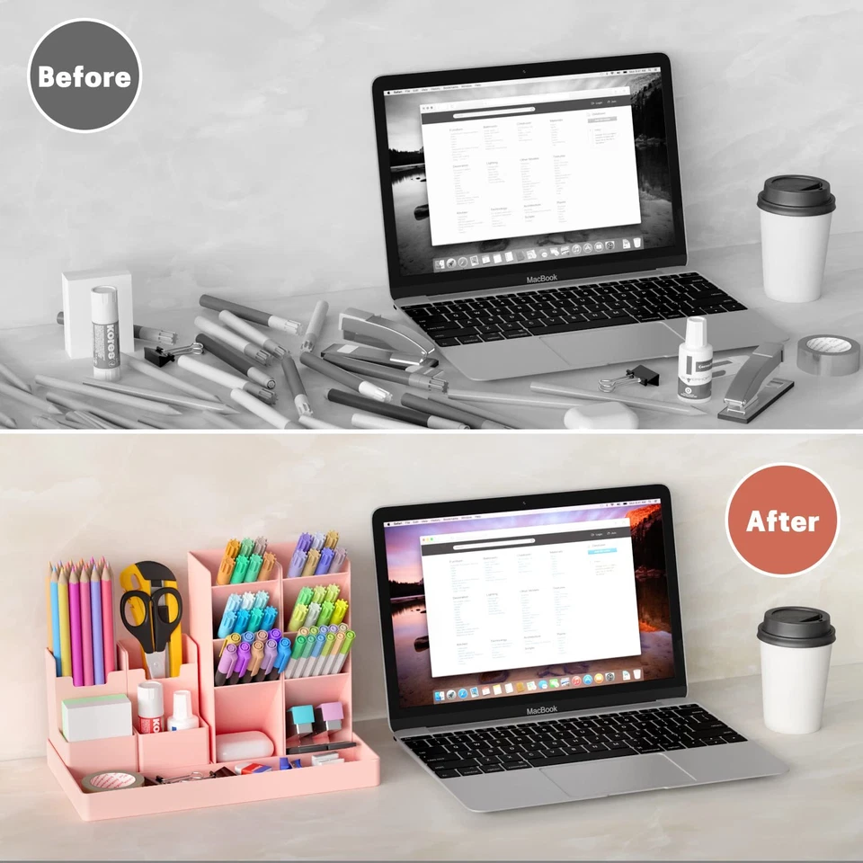 Stiftehalter Schreibtisch 5 Stück Frei Kombinierbarer Stiftebox Kinder aus Pl... - Bild 2 von 4