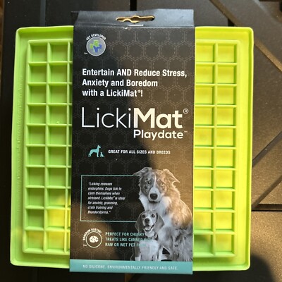 LickiMat Buddy Playdate  8  x 8  x .25    Lime Green   Boredom Buster      