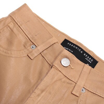 Veronica Beard NWT Jeans Size 25 US Ryleigh Slim Straight Solid Tan Cotton Blend